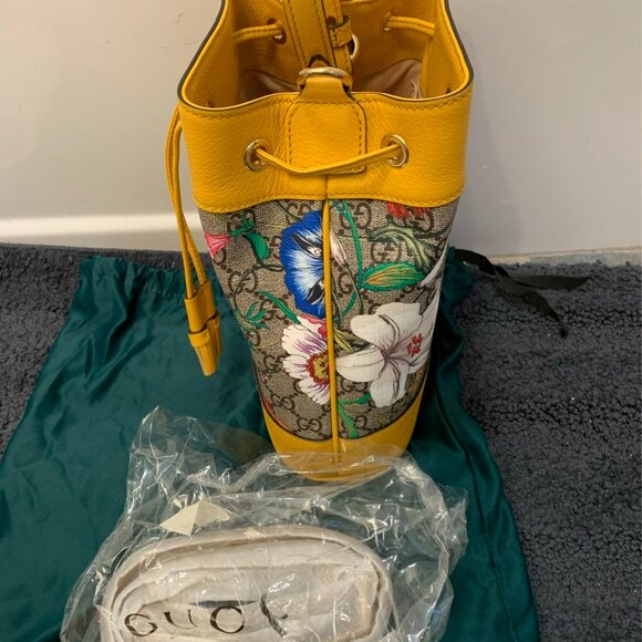 Gucci Ophidia Flora Small GG Canvas Bucket Bag - Picture 3 of 8